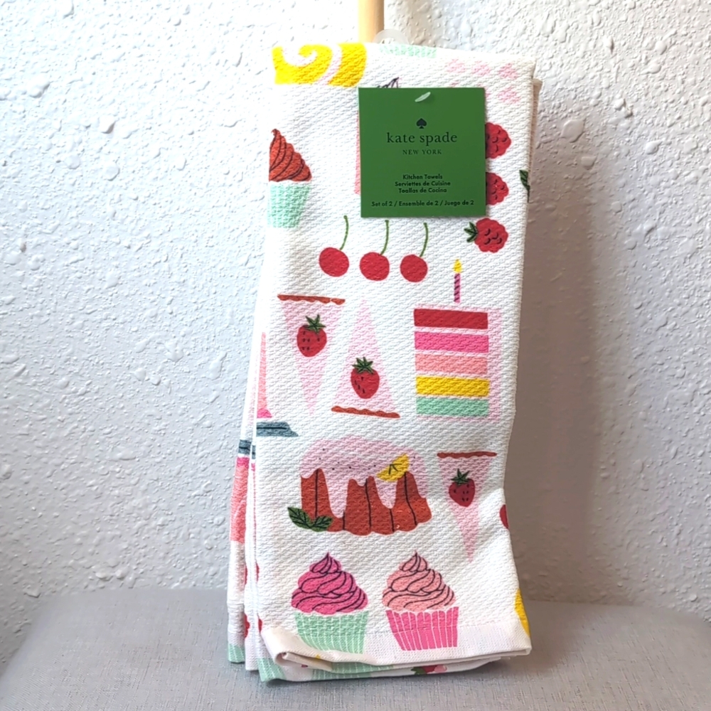 NWT Kate Spade Baked Goods 100% Cotton Kitchen Towel set of 2